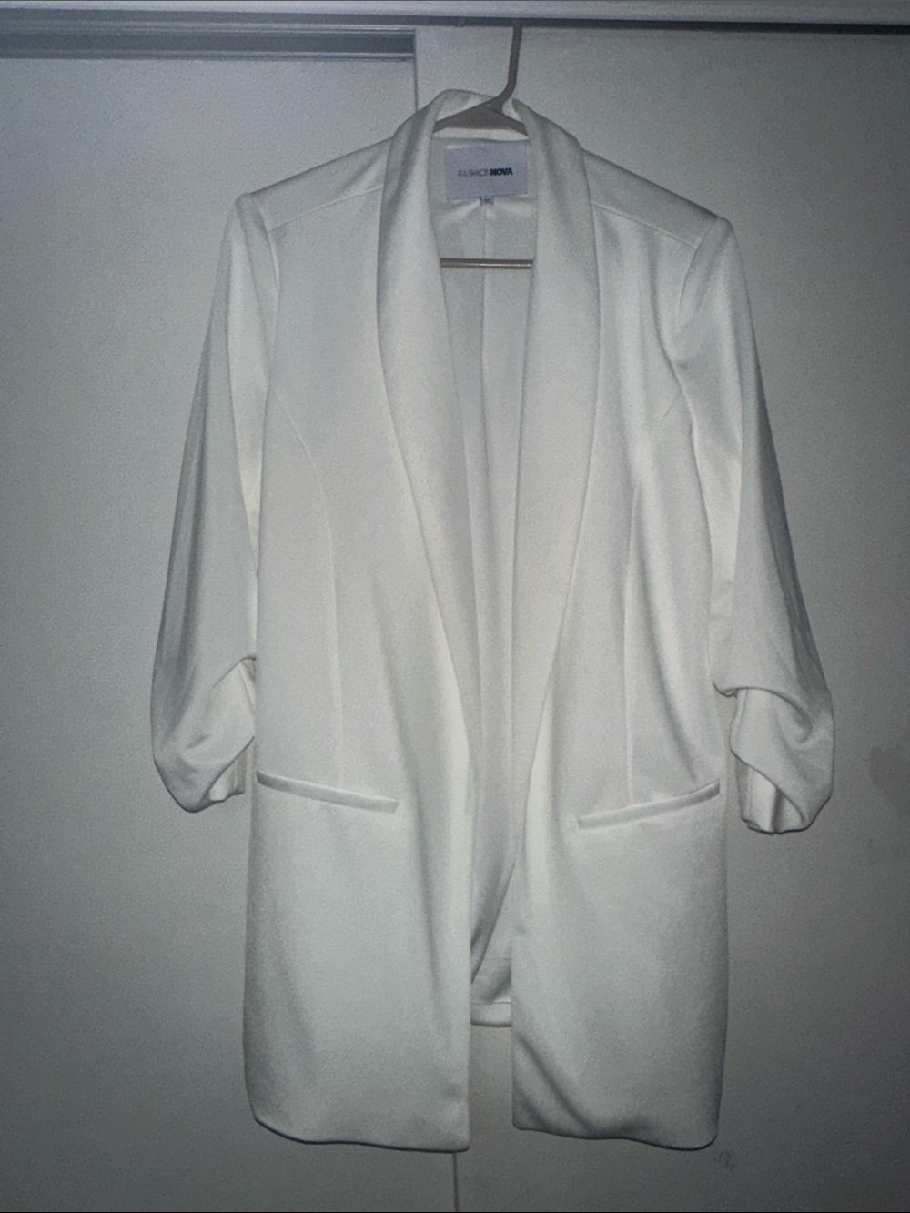 Fashion Nova White Open-Front Blazer Jacket